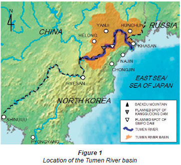 Map of the Tumen River